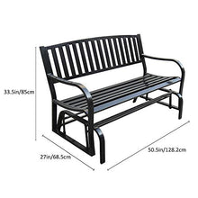Giardino Doppio Sede in Acciaio ALIANTE BANCO (Color : Black)
