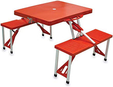 CASTOR Tavolo da Picnic all'aperto Tavolo da Tavolo Pieghevole 'con posti a Sedere per 4, Rosso BBQ Party Table