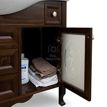 Shop Chic Arredo bagno in legno in stile classico noce con lavabo ante e cassetti