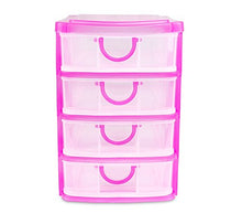 Mediawave Store Cassettiera Linea Coccinella 4 Piani 684203 plastica Rigida Colorata 13x17x18 cm (Fucsia)