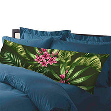 Mesllings - Federa per cuscino per corpo con pianta tropicale verde, 183 x 50,8 cm