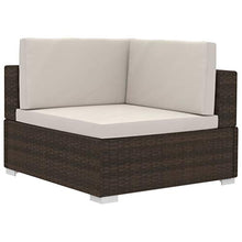 SKM Set Divani da Giardino 3 pz con Cuscini in Polyrattan Marrone (28.55kg)