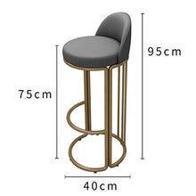 Sgabello da bar in ferro battuto, schienale alto moderno (dimensioni: 75 cm)