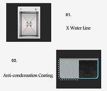 ZHJING - Lavabo da cucina in acciaio inox, grande capacità, 25 x 43 x 19 cm, colore: Argento