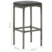 FAMIROSA Set da Bar da Giardino 5 pz con Cuscini in Polyrattan Grigio-4917