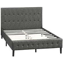L.W.S Mobili per Camera da Letto Letto Imbottito Piattaforma Letto Bed Slobito in Legno Supporto Tufte Testiera Tuffata