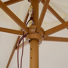 Outsunny Ombrellone in Legno da Esterno Giardino 2.5X2.3M Crema