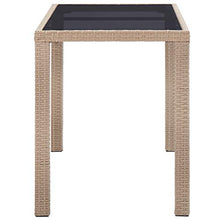 SKM Tavolo da Giardino Beige 123x60x74 cm in Polyrattan