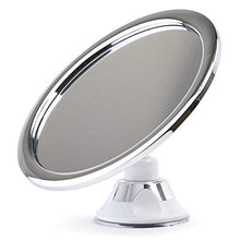 Domeilleur Specchio da barba con ventosa, 360 specchi, piccolo specchio da doccia in metallo cromato, rotondo, per bagno e doccia, colore: argento
