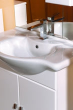 Bagno Italia Mobile Arredo Bagno da cm 75 bianco lucido con lavabo in ceramica e specchio Mobili 1 l