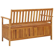 Panchina da giardino con vano portaoggetti, 120 cm, in legno di acacia