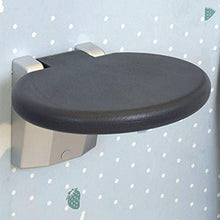 DNSJB Sgabello Pieghevole da Bagno Sgabello da Parete Pieghevole in Lega di Alluminio Nero di Sicurezza (Size : Round-30x26.5)
