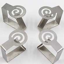 Jingming - Fermatovaglia in acciaio inox, 4 pezzi, per tavoli spessi, tavolo da giardino, ideale per casa, ristorante, caffetteria, colore argento