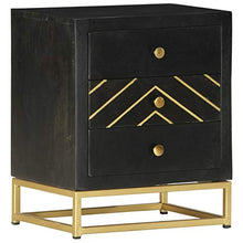 Tidyard Comodino Classico con 3 Cassetti in Legno Massello di Mango Nero 40x30x50 cm,Comodino Camera da Letto,Comodino Cameretta in Legno,Comodino Classico,Comodino con Cassetti,Comodino Rustico
