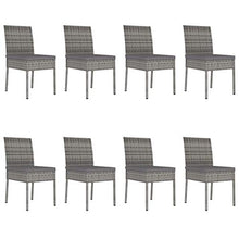 SKM Set da Pranzo da Giardino 9 pz in Polyrattan Grigio (63.85kg)