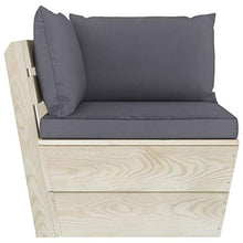 FAMIROSA Set Divani da Giardino su Pallet 5 pz con Cuscini Legno Abete-3456