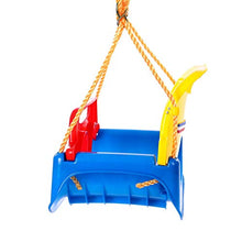 Altalena per bambini 3 in 1 elastico pieghevole per bambini in PP ambientale, dondolo a dondolo sedia a dondolo per esterni (giallo + blu)