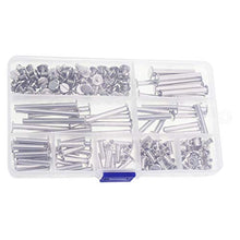 Lecimo 200 Pezzi Viti nichelate Kit assortimento Libri per Rivetti Vite a Testa cilindrica