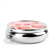 The Pink Solar System - Contenitore rotondo per pillole a 3 scomparti, in metallo, per medicina e vitamina