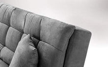 Divano 3 posti in tessuto lavabile grigio - 192 x 96 x 90 cm. trasformabile in letto una piazza e mezza