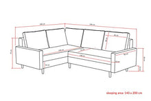 La Petite Maison - Divano angolare convertibile con 2 cassetti, 230 x 72 x 180 cm, colore: Grigio chiaro