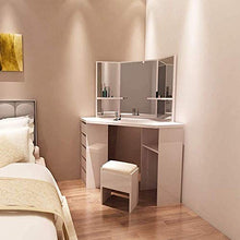 Comò Camera D'angolo, Comò Con Cassetti E Sgabello Mobile 109 * 55 * 140cm, Bianco,White