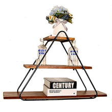 Semplicità Elegante Scaffale a Muro Scaffalature Sospese Scaffali Triangolo Retrò Semplice Libreria Scaffale Show Iron Art Legno Massiccio, 3 Strati, HJJ, a, 80x22x50cm