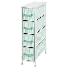 mDesign Cassettiera in tessuto – Comò con 4 cassetti – Pratico organizer con cassetti ideale per camera da letto e bagno – verde menta/bianco