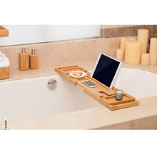 Ppy778 Basamento per Vasca - Multifunzione Retrattile in bambù per Bagno con Cuscino cilindrico