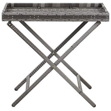 E E-NICES Tavolo Pieghevole Grigio 80x45x75 cm in Polyrattan