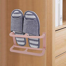 Tarente Doppio Strato Plastic Autoadesivo Pantofole Autoadesivo Portacandetto Organizzatore del Rack (Rosa)