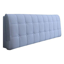 N / A Cuscino Comodino Testata Cuscino: Semplici E Moderni con Rivestimento Sfoderabile E Lavabile, Schienale in Cotone Celeste con Cuscino in Lino E Cotone-con testiera - 180 * 58 * 10 cm_Un