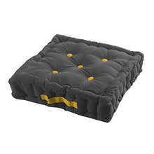 CDaffaires - Set di 2 cuscini da pavimento, 100% cotone, 45 x 45 x 10 cm, colore: Antracite/Giallo