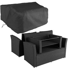 TecTake 800719 Salottino in Rattan, Componibile con Versatilità, Resistente ai Raggi UV, Robusto Acciaio, Tavolo con Piano & Cuscini - Disponibile in Diversi Colori (Nero | No. 403278)