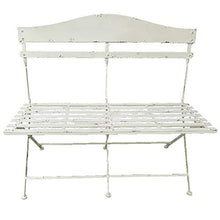 La Grande Prairie - Panca da giardino in ferro, 104 x 55 x 94 cm, colore: Bianco