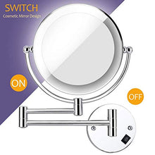 MRJ USB Ricaricabile Specchio Ingranditore da Parete 10x con Luce LED Specchietto da Trucco,Girevole Orizzontali a 360 ° e Verticali