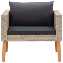 FAMIROSA Set Divani da Giardino 4 pz con Cuscini in Polyrattan Beige-9328