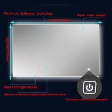 Specchio Specchio retroilluminato per Bagno con Illuminazione a LED Grande, Specchio Rettangolare Senza Cornice, Angolo retto 500x700 mm