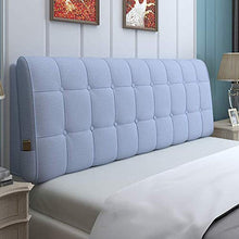 N / A Cuscino Comodino Testata Cuscino: Semplici E Moderni con Rivestimento Sfoderabile E Lavabile, Schienale in Cotone Celeste con Cuscino in Lino E Cotone-con testiera - 180 * 58 * 10 cm_Un