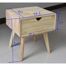 LICHUAN Tavolino da comodino nordico in legno massello comodino ad angolo con cassetto e 4 gambe per soggiorno, camera da letto, comodino e comodino, facile da montare.