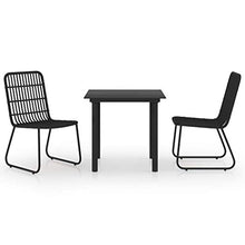 FAMIROSA Set da Pranzo da Giardino 3 pz in Polyrattan e Vetro-0249