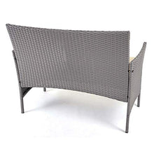 Mendler Salottino da Esterno Giardino HWC-D82 polyrattan Grigio con Cuscini Avorio