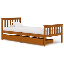 SKM Giroletto con 2 Cassetti Marrone Miele Legno di Pino 100x200 cm (27.9kg)