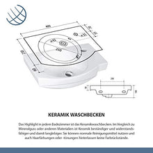 Planetmöbel - Set di mobili da bagno per ospiti, mobiletto in ceramica con specchio (lavabo + specchio, calcestruzzo)