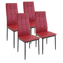 Albatros Sedia per Sala da Pranzo Rimini, Set di 4 sedie, Rosso, SGS Testato