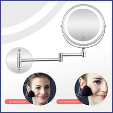 HGXC Specchio da Barba da Bagno a Parete, Specchio per Il Trucco con ingrandimento 10X, Alimentato a Batteria o USB