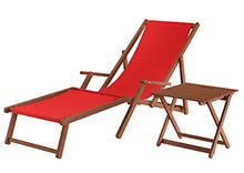 Erst-Holz 5 Varianti/Colori di Tessuti per Robusta Sedia a Sdraio particolarmente Larga V-10-500, Colore di Stoffa:Rosso