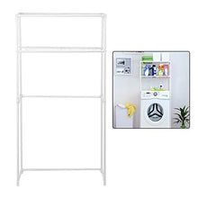 Wakects Scaffale per Lavatrice a 2 Strati, Portaoggetti da Bagno Porta Toilette Mensola da Bagno, 68x27.8x134cm