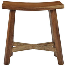 Festnight Sgabello da Bagno Ergonomico in Legno di Suar Marrone,Sgabello per Doccia 50x30x50 cm