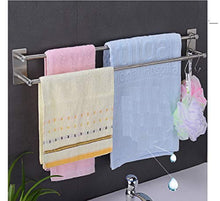 Xiajia - Adesivo forte per asciugamani a barra doppia, 55 cm, spazzolato, in acciaio inox 304, 3 m, impermeabile, completo (argento)